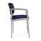 Lesro Lenox Steel Hip Chair Metal Frame, Silver, RF Blueberry Back, MD Ink Seat LS1161 - alternate 3